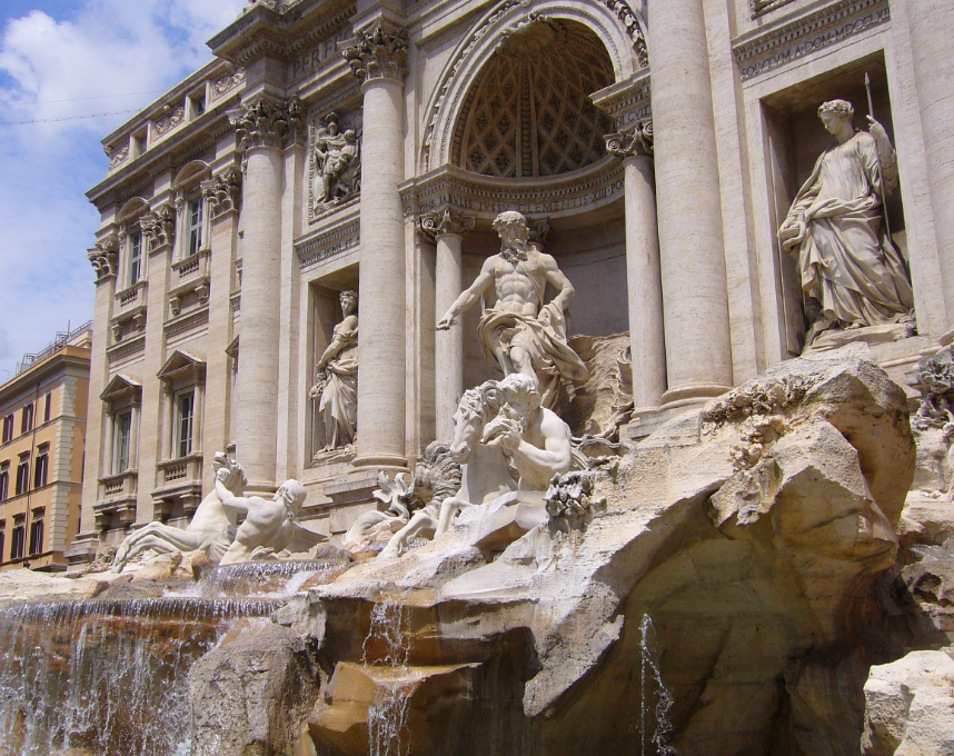 ນ້ໍາພຸ trevi ພົບກັບຮູບແກະສະຫຼັກຫີນຂອງລັດສະຫມານ: ການປະດັບຂອງແກະສະຫຼັກຂອງຈີນແລະຕາເວັນຕົກ