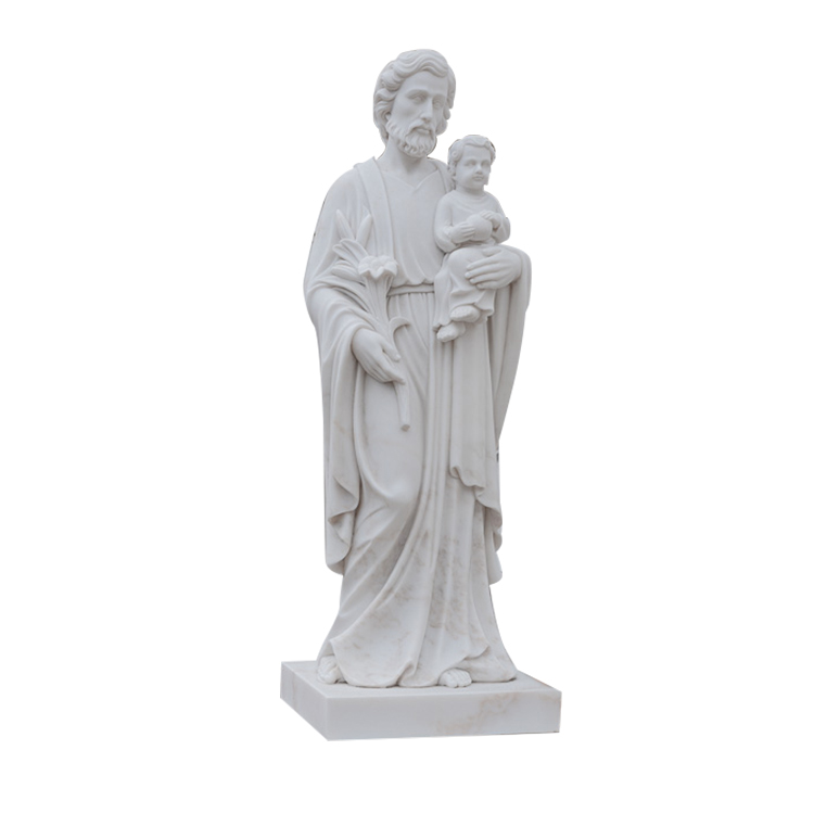 Saint Joseph ກັບ Baby Marble Statue